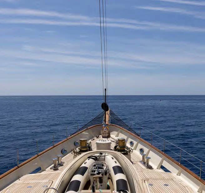 a large ship on the water aboard NERO Yacht for Sale