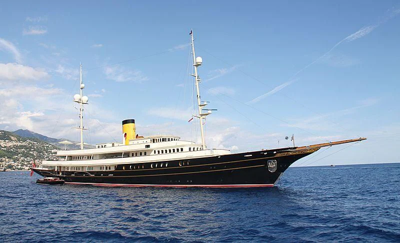 a large ship in the water aboard NERO Yacht for Sale