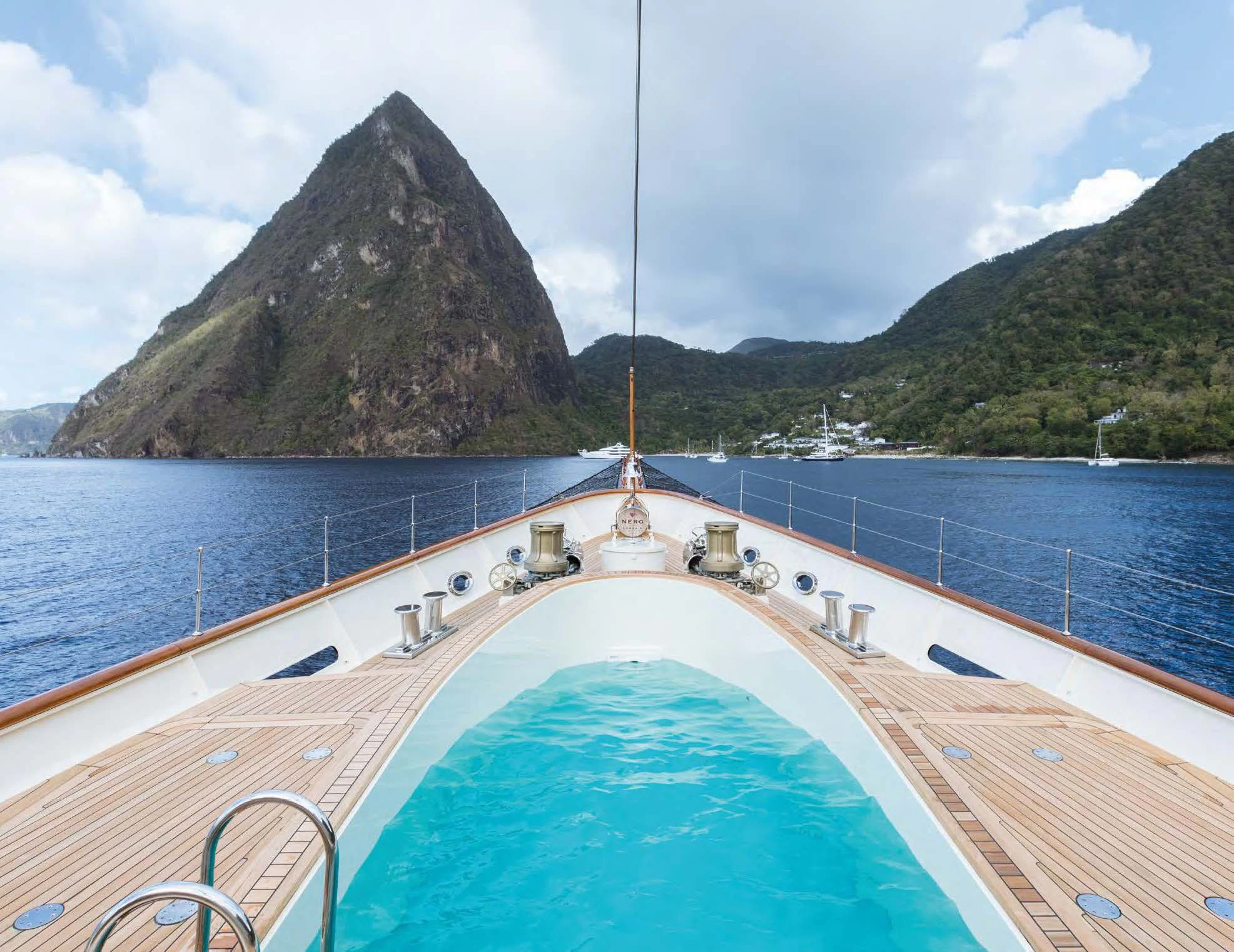 a large swimming pool aboard NERO Yacht for Sale