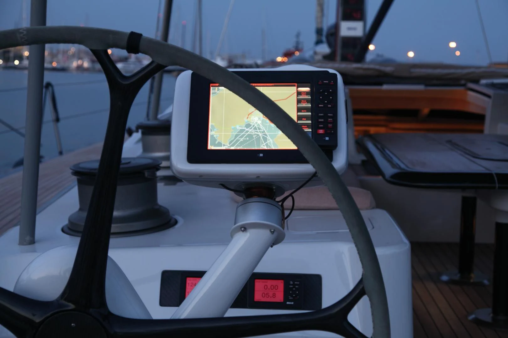 a machine with a screen aboard MARIA ALBA II Yacht for Sale