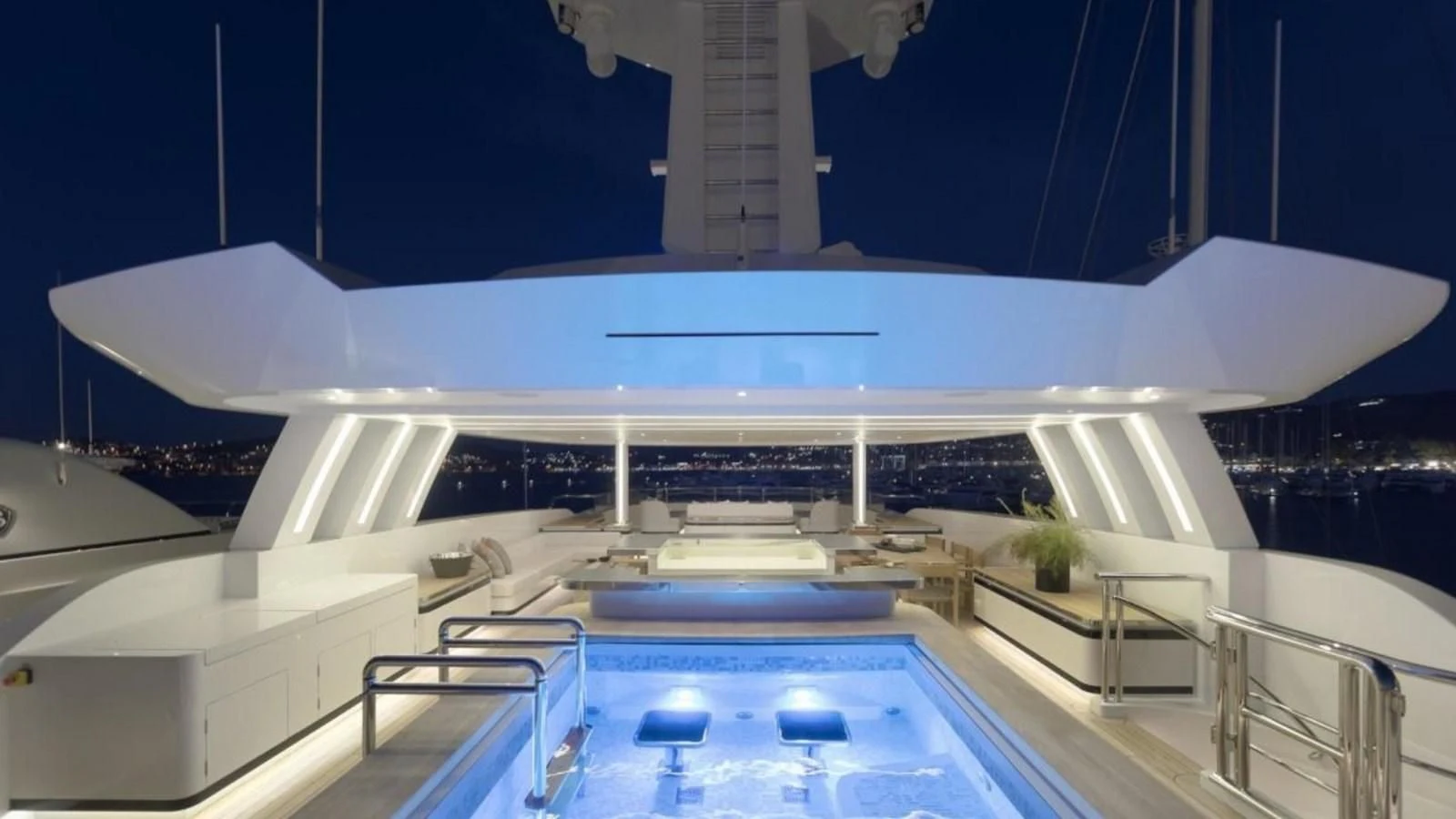a swimming pool in a building aboard M 47 Yacht for Sale