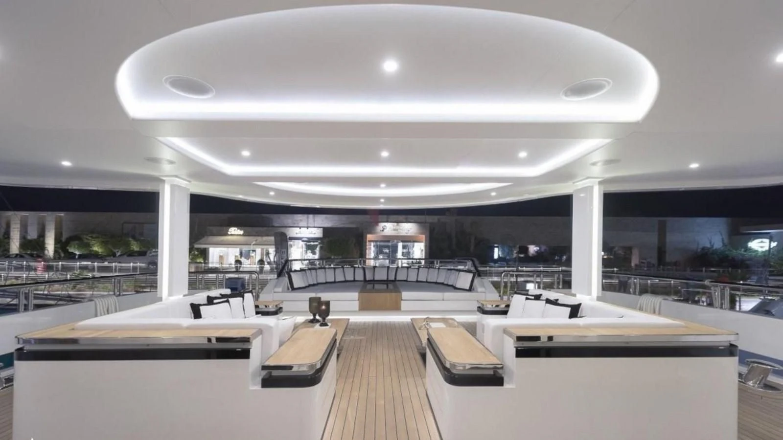 a room with a large white ceiling aboard M 47 Yacht for Sale