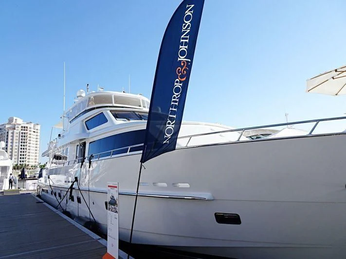 a large white boat aboard STERLING V Yacht for Sale