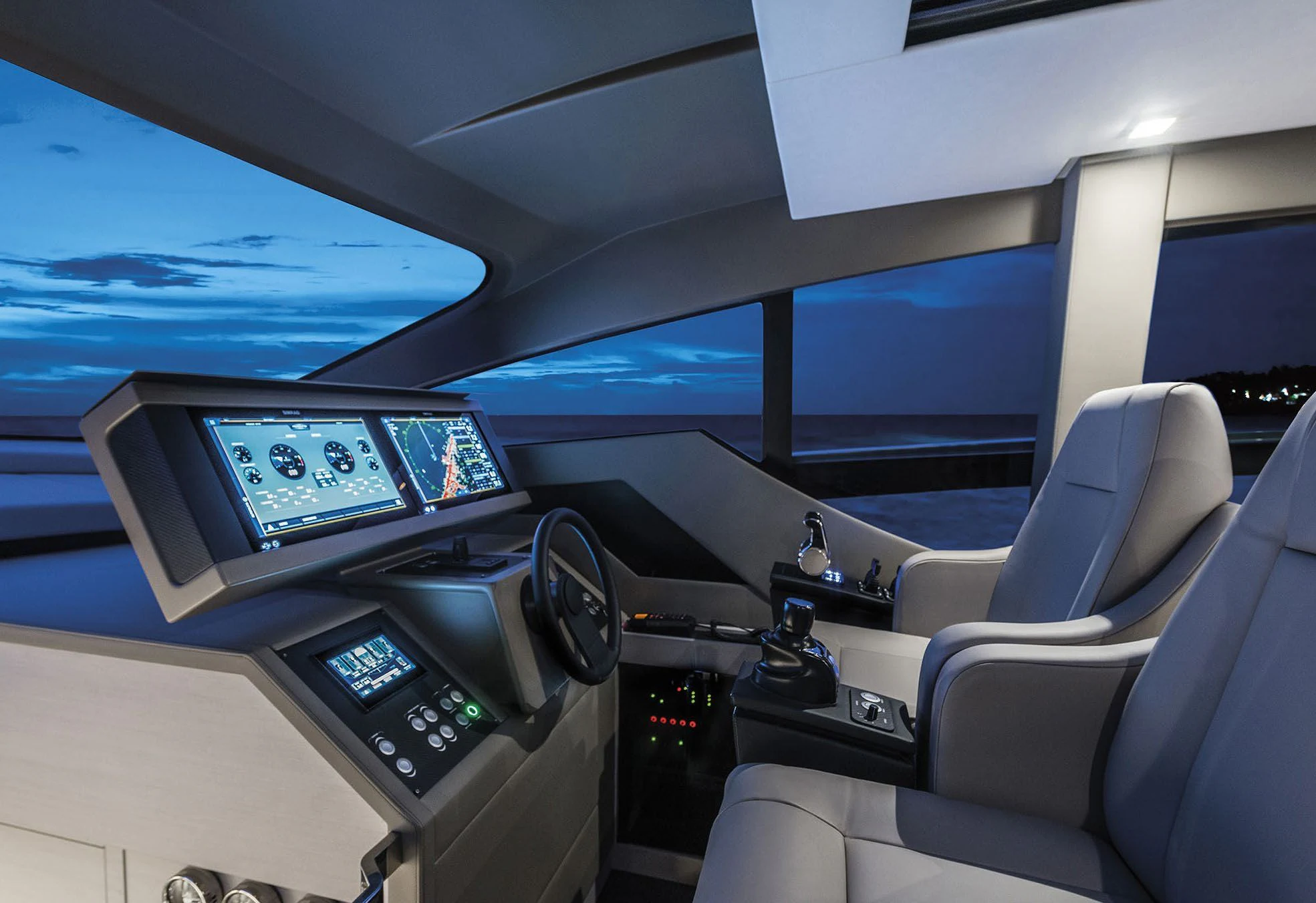 inside of a car aboard UNREEL Yacht for Sale
