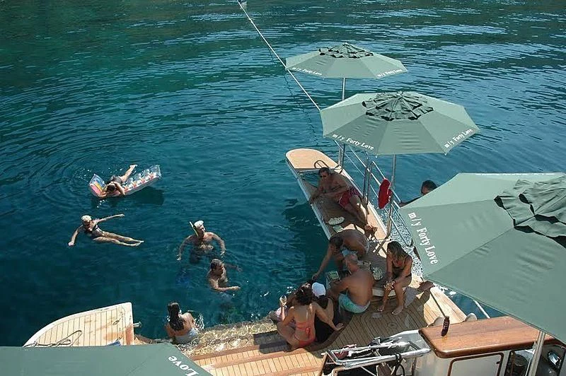 people on a boat in the water aboard FORTY LOVE Yacht for Charter