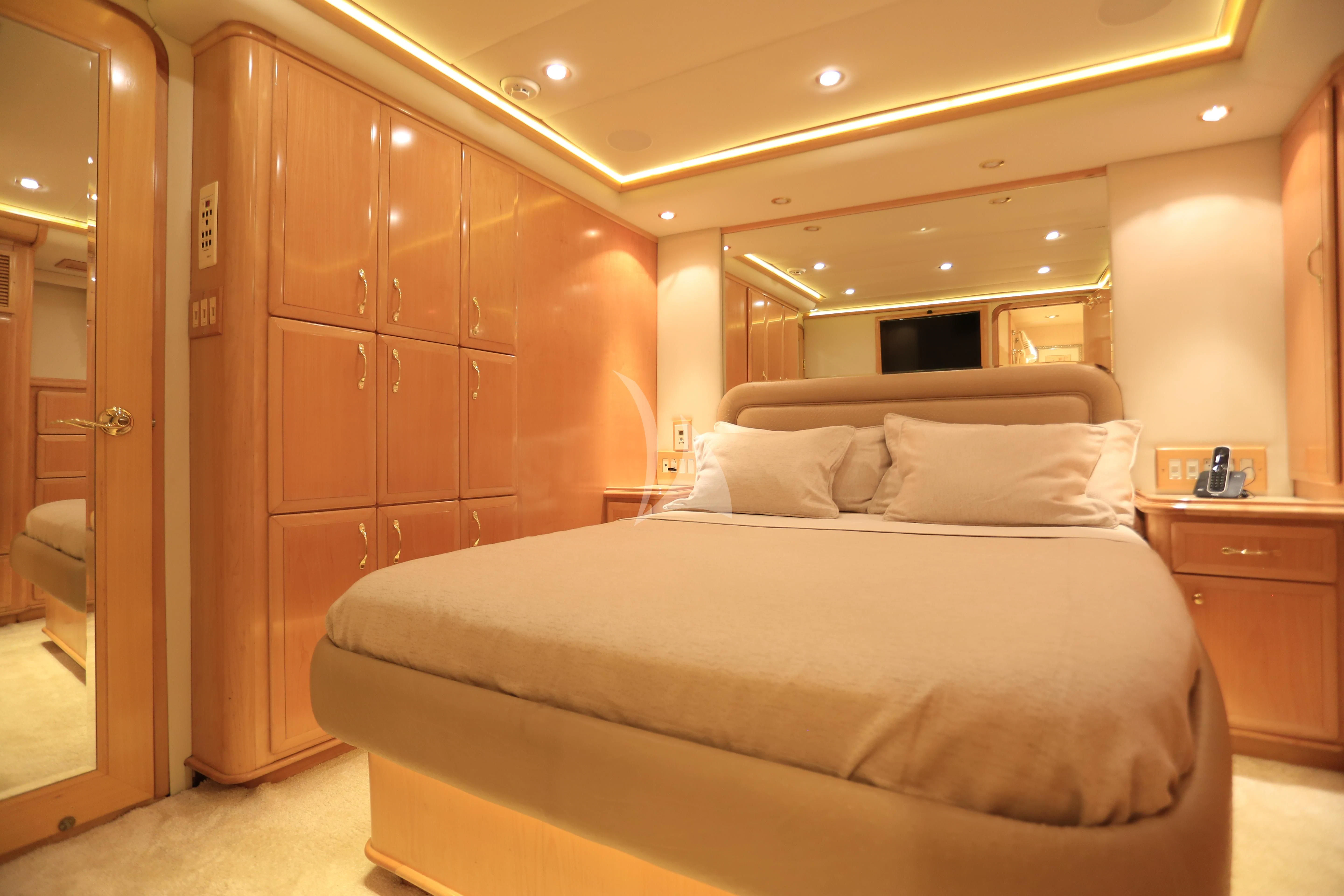 a bed in a room aboard FORTY LOVE Yacht for Charter