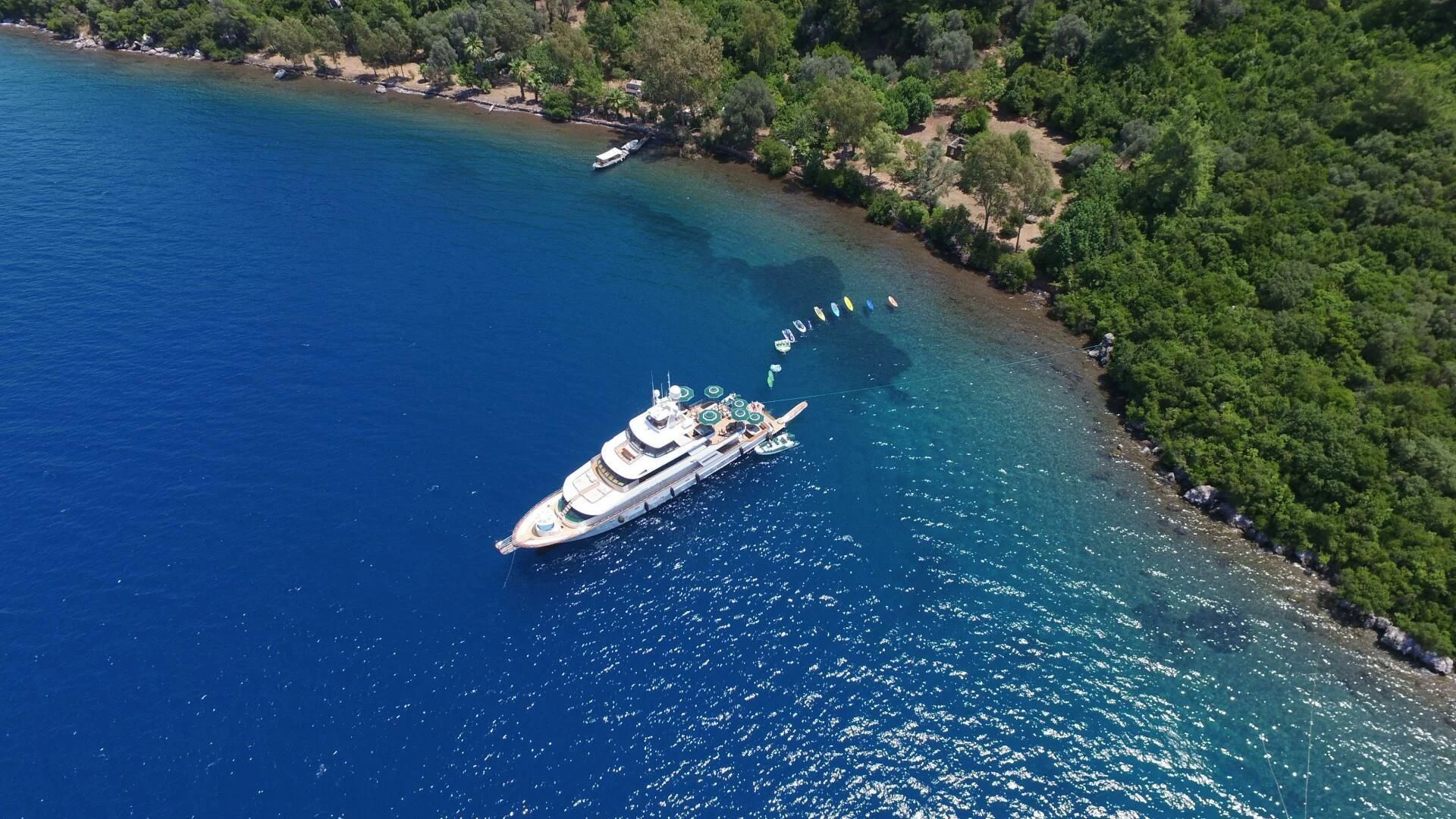 a boat sailing on the water aboard FORTY LOVE Yacht for Charter