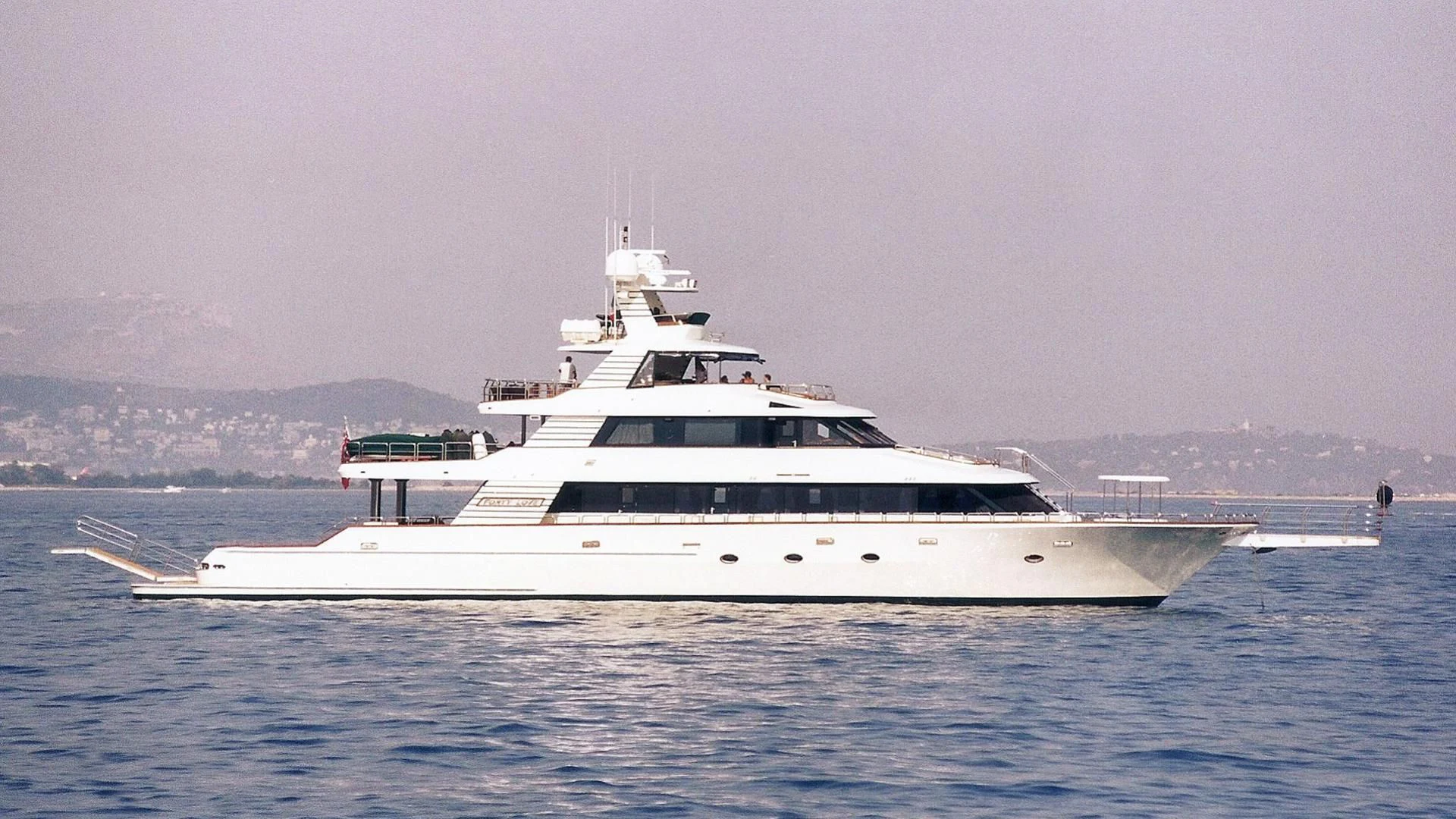 a white yacht on the water aboard FORTY LOVE Yacht for Charter