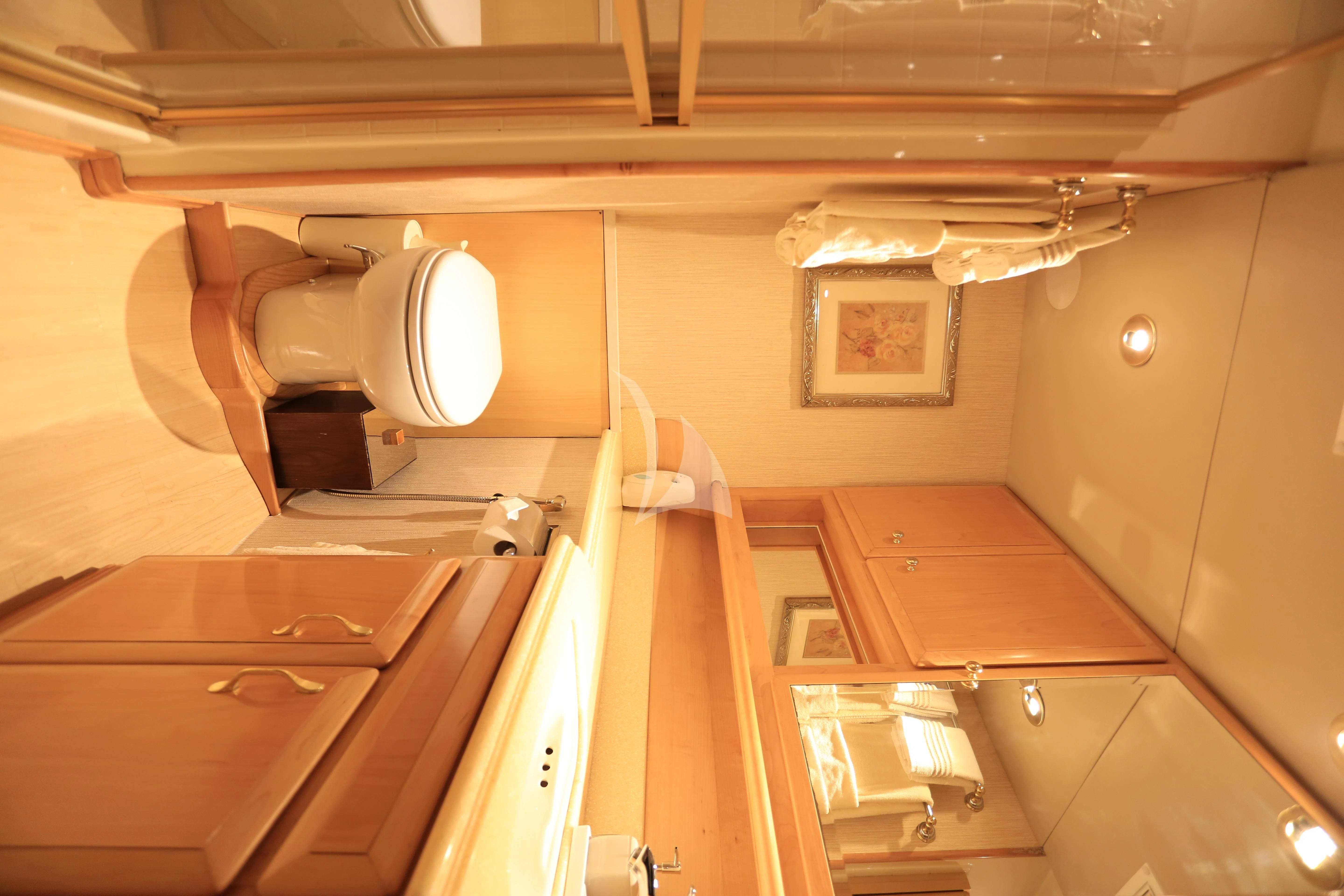 a bathroom with a toilet aboard FORTY LOVE Yacht for Charter
