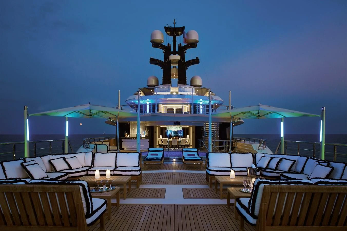 a large ship in a harbor aboard DRAAK Yacht for Sale