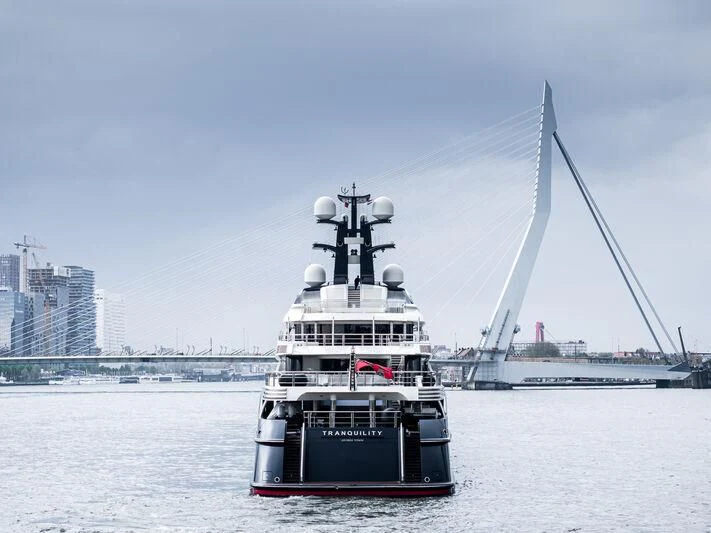 a boat sailing on the water aboard DRAAK Yacht for Sale