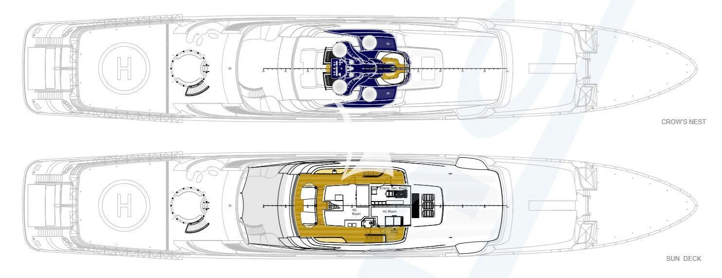 diagram, engineering drawing aboard DRAAK Yacht for Sale