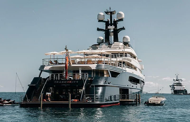 a large ship in the water aboard DRAAK Yacht for Sale