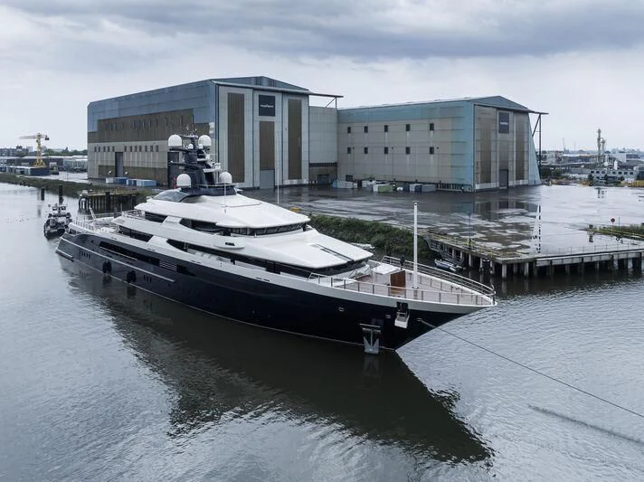 a boat in the water aboard DRAAK Yacht for Sale