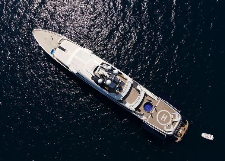 a space ship in space aboard DRAAK Yacht for Sale
