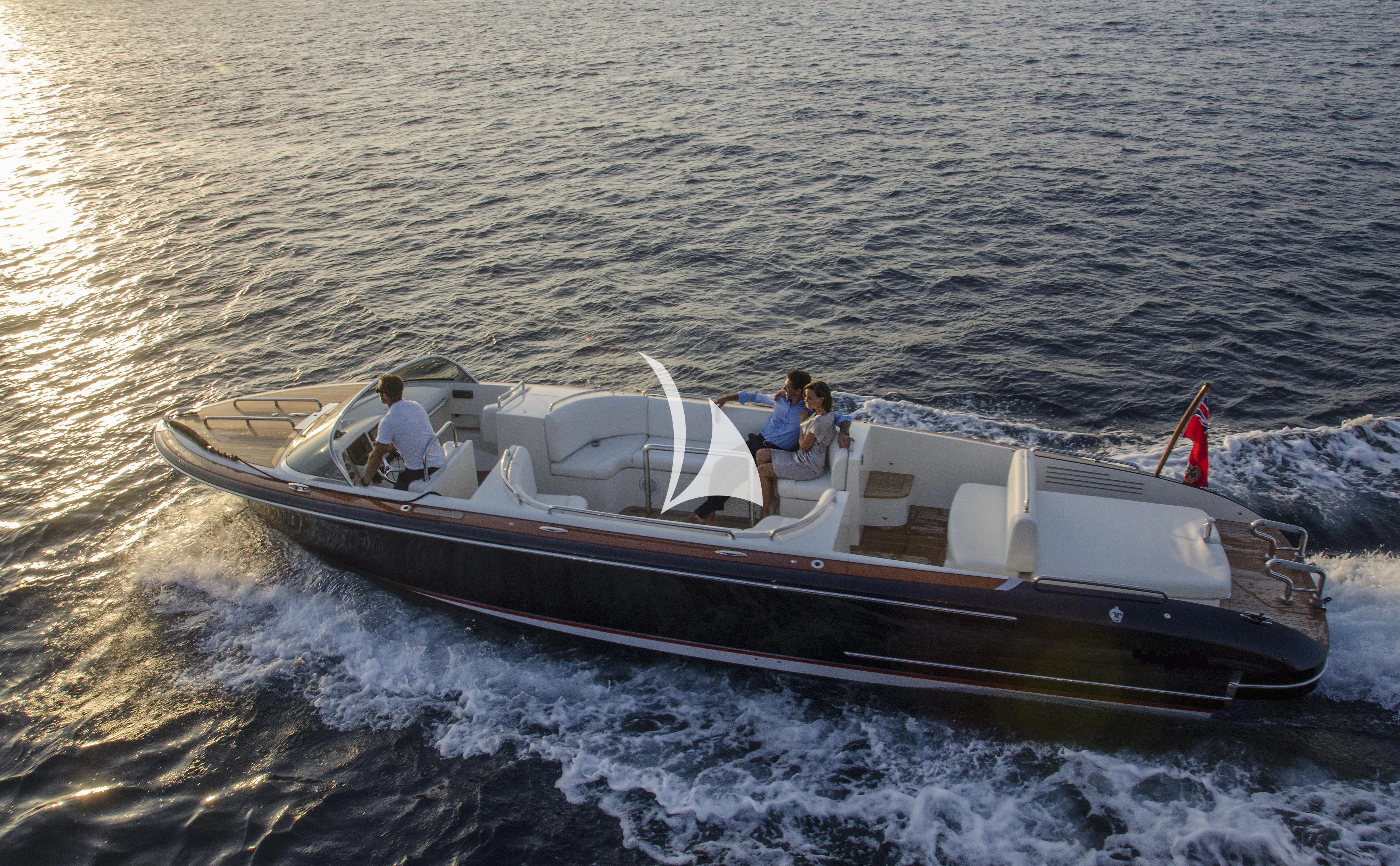 a boat in the water aboard DRAAK Yacht for Sale