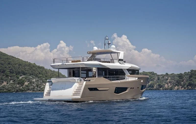 a boat on the water aboard LADY STEFANI Yacht for Sale