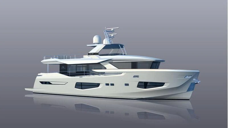 a white yacht in the water aboard LADY STEFANI Yacht for Sale
