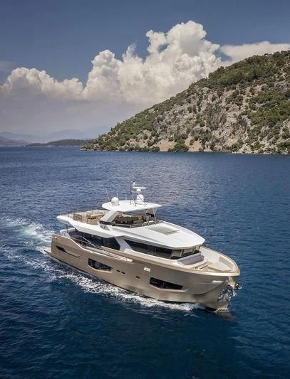 a boat on the water aboard LADY STEFANI Yacht for Sale