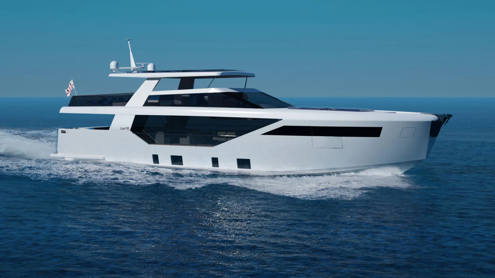 a white yacht on the water aboard LADY STEFANI Yacht for Sale