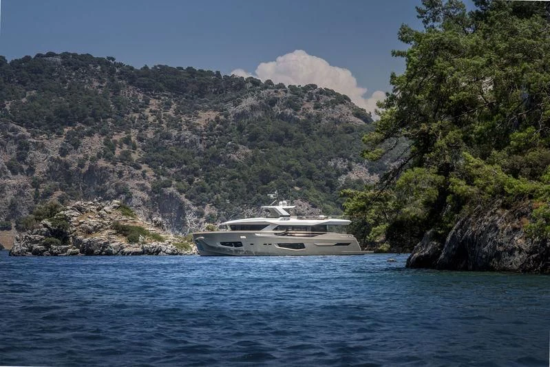 a boat on the water aboard LADY STEFANI Yacht for Sale