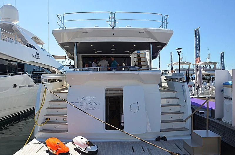 a boat with people on it aboard LADY STEFANI Yacht for Sale