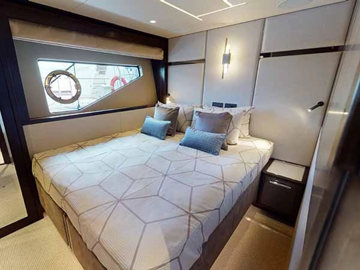 a bed in a room aboard 88 YACHT - M/Y IP Yacht for Sale