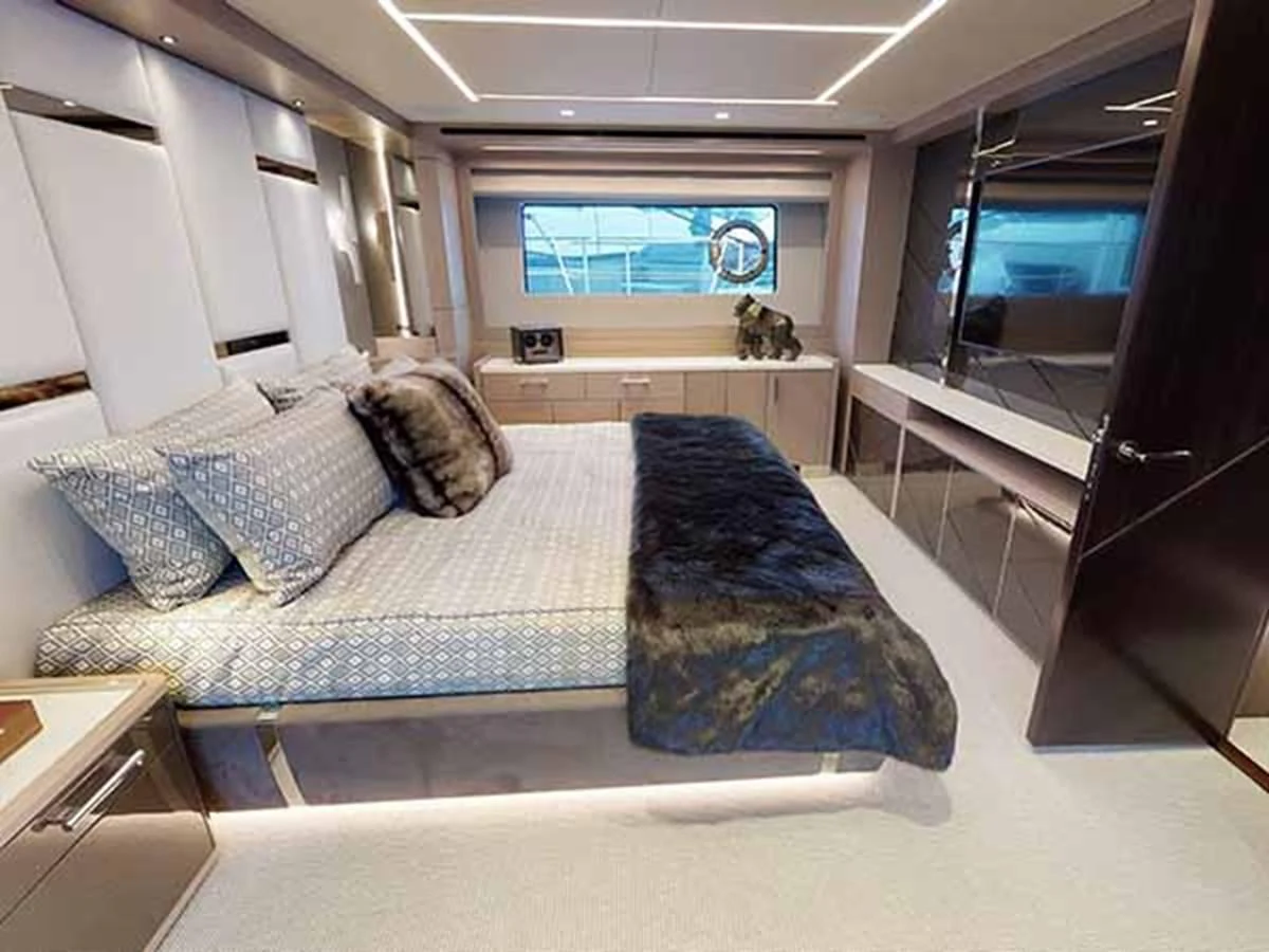 a room with a couch and a tv aboard 88 YACHT - M/Y IP Yacht for Sale