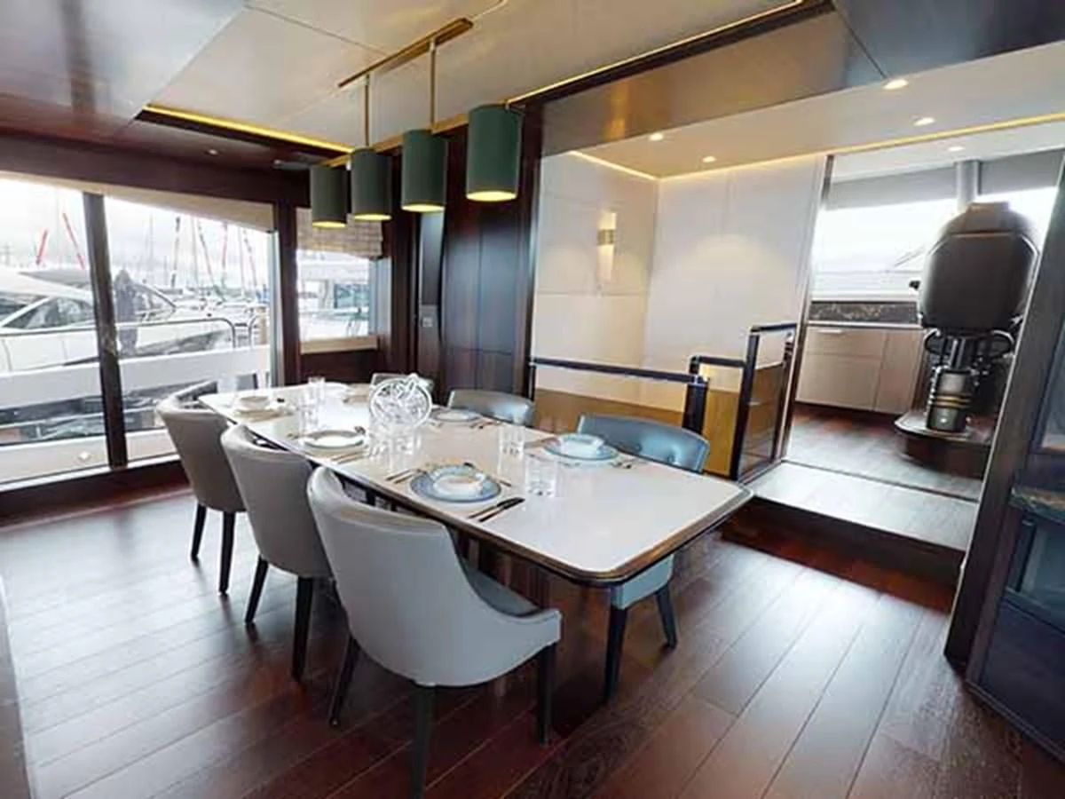 a dining room with a table aboard 88 YACHT - M/Y IP Yacht for Sale