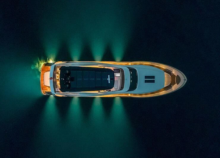 a close up of a yellow lighter aboard MANIKIM Yacht for Sale