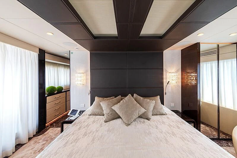 a bed in a room aboard MANIKIM Yacht for Sale
