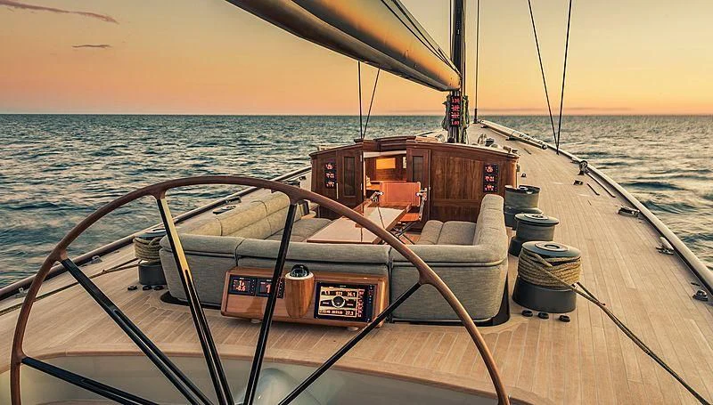 a boat on the water aboard SVEA Yacht for Sale