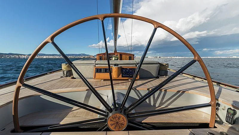 a boat on the water aboard SVEA Yacht for Sale