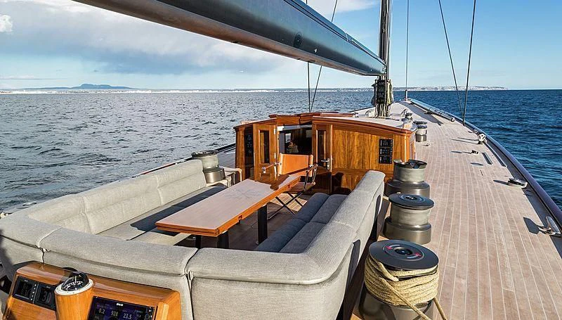 a boat on the water aboard SVEA Yacht for Sale