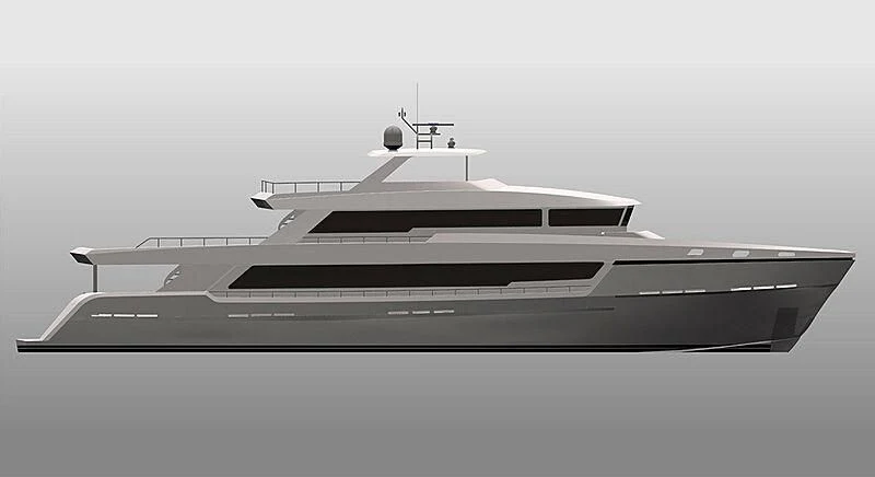 a white boat on a body of water aboard LORRAINE Yacht for Sale