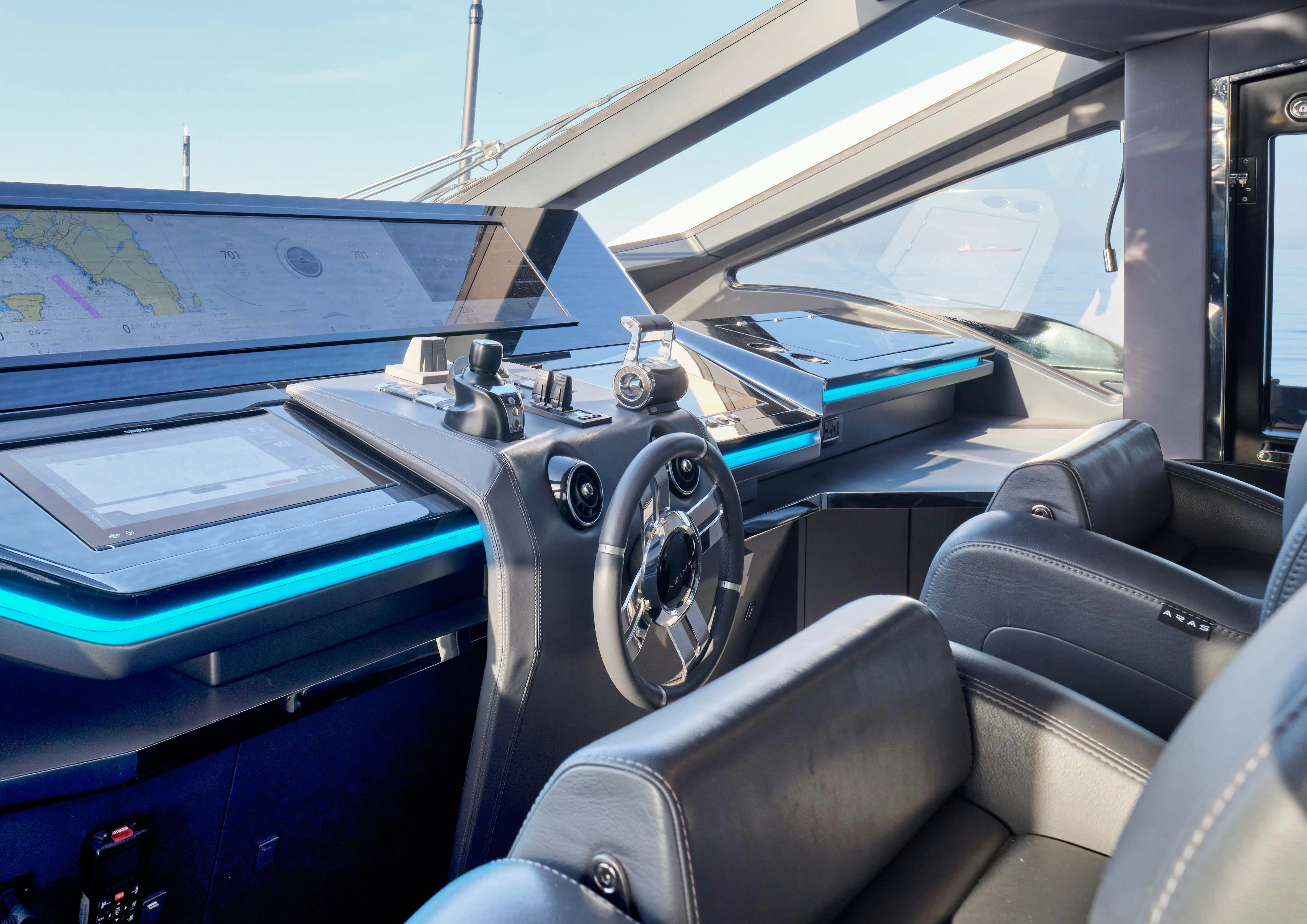 the interior of a car aboard D FIVE Yacht for Sale