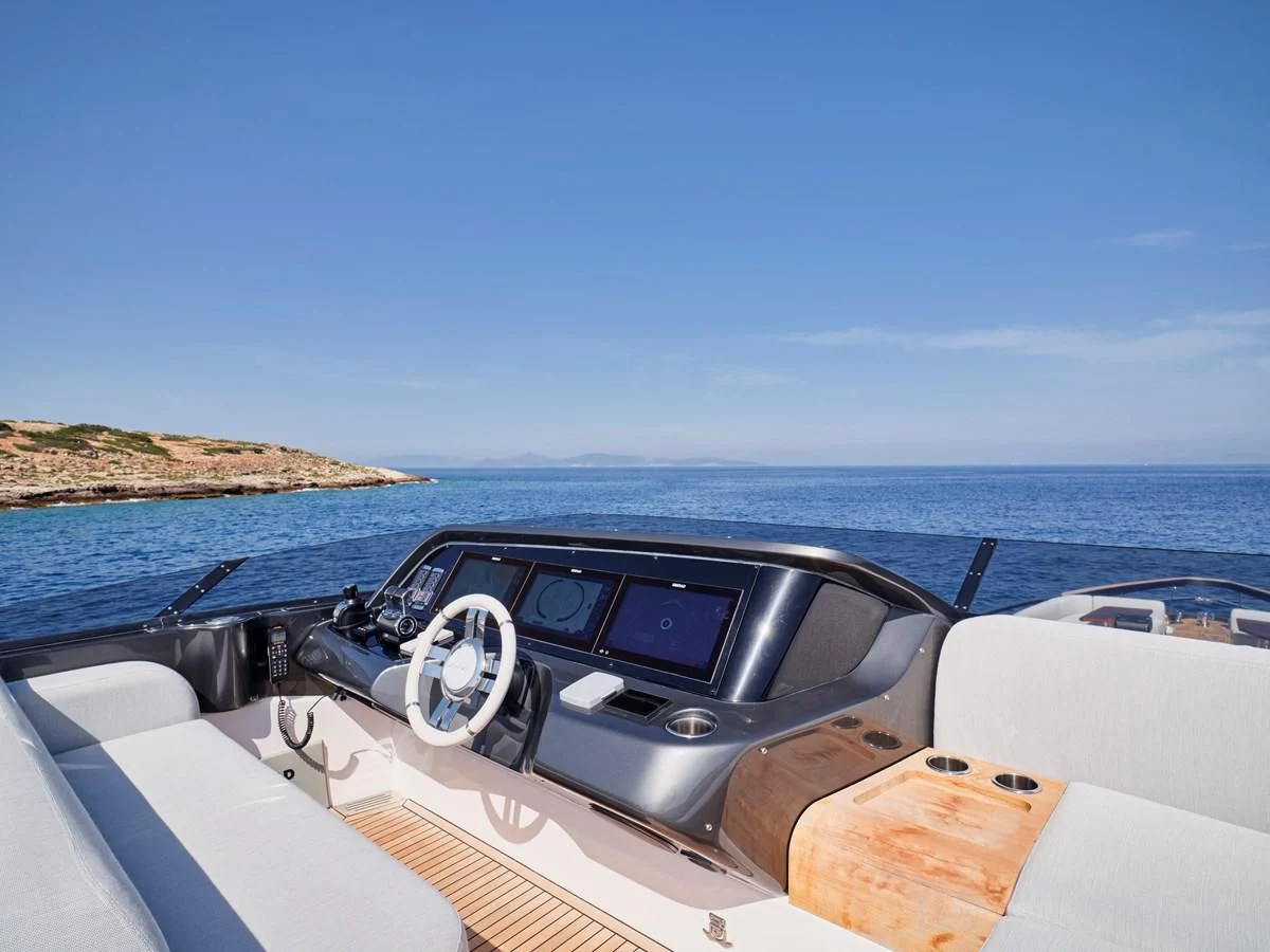 a car on a boat aboard D FIVE Yacht for Sale