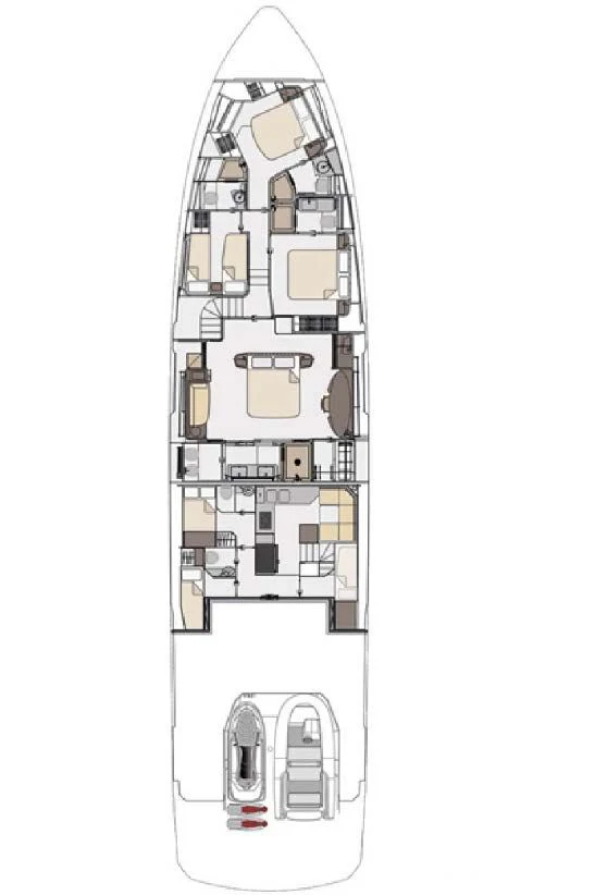 diagram, engineering drawing aboard D FIVE Yacht for Sale