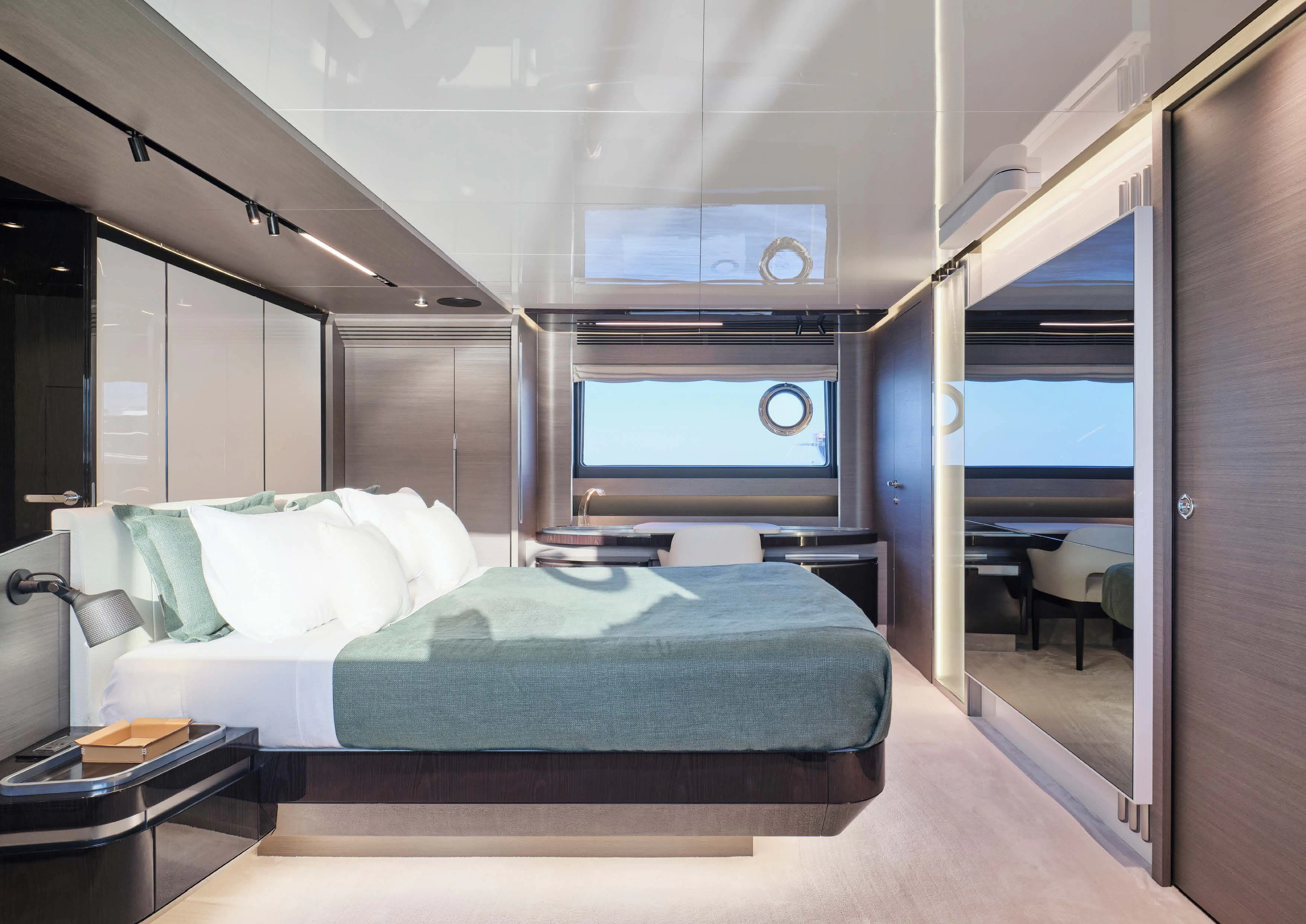 a room with a bed and a tv aboard D FIVE Yacht for Sale