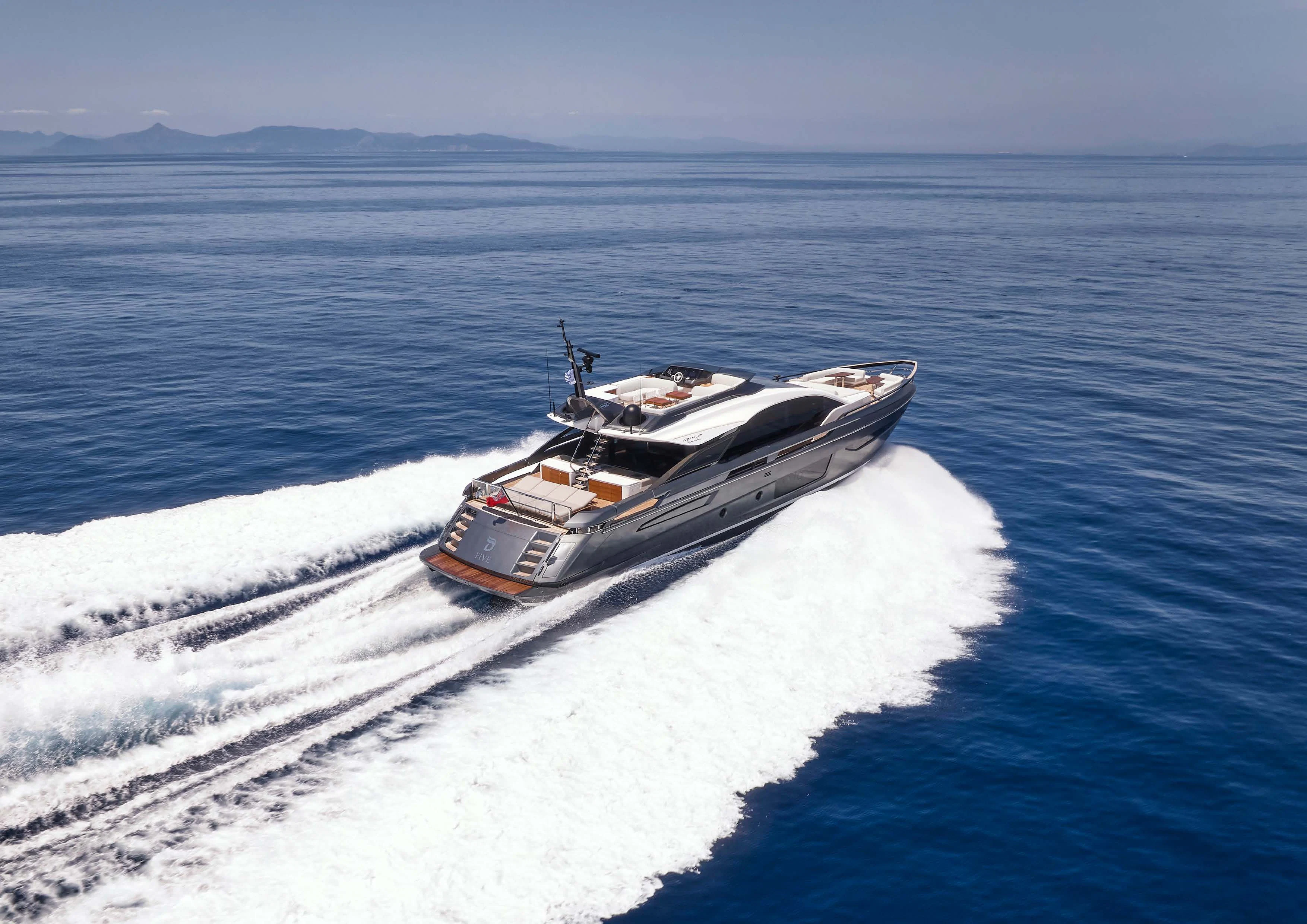 a boat in the water aboard D FIVE Yacht for Sale