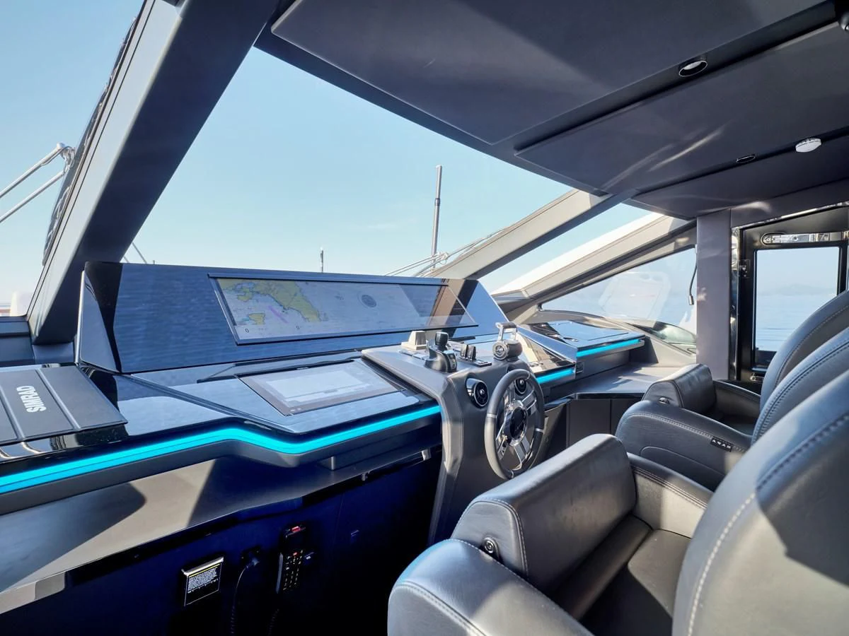 inside of a car aboard D FIVE Yacht for Sale