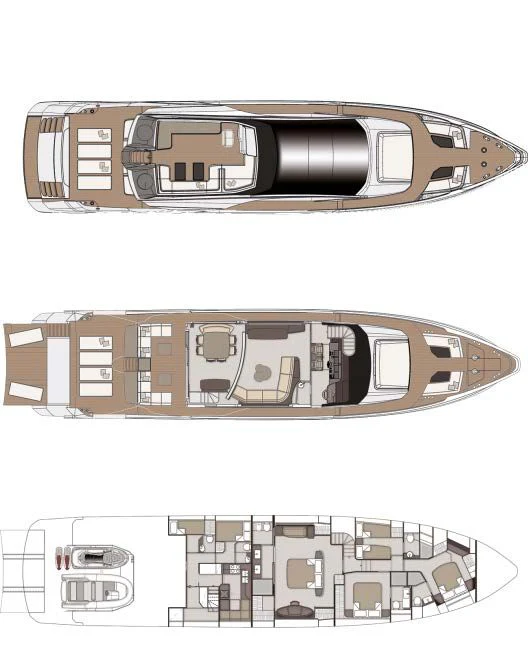 diagram, engineering drawing aboard D FIVE Yacht for Sale