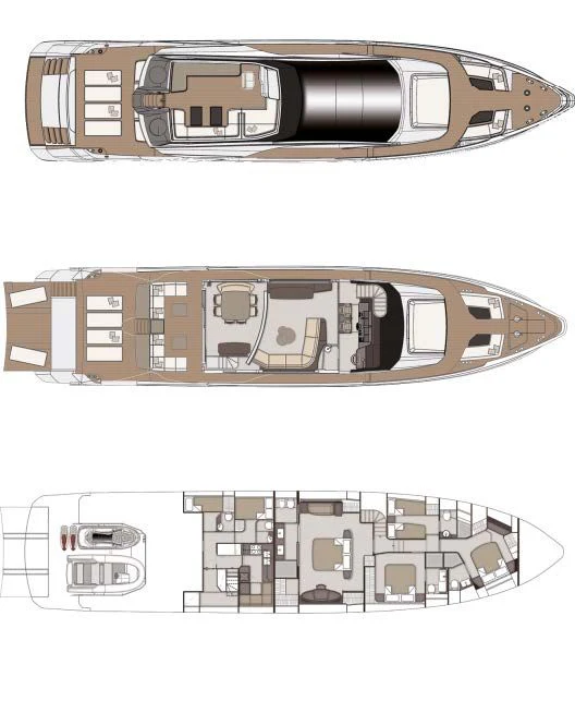 diagram, engineering drawing aboard D FIVE Yacht for Sale