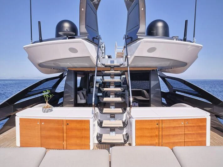 a boat with a ladder on the deck aboard D FIVE Yacht for Sale