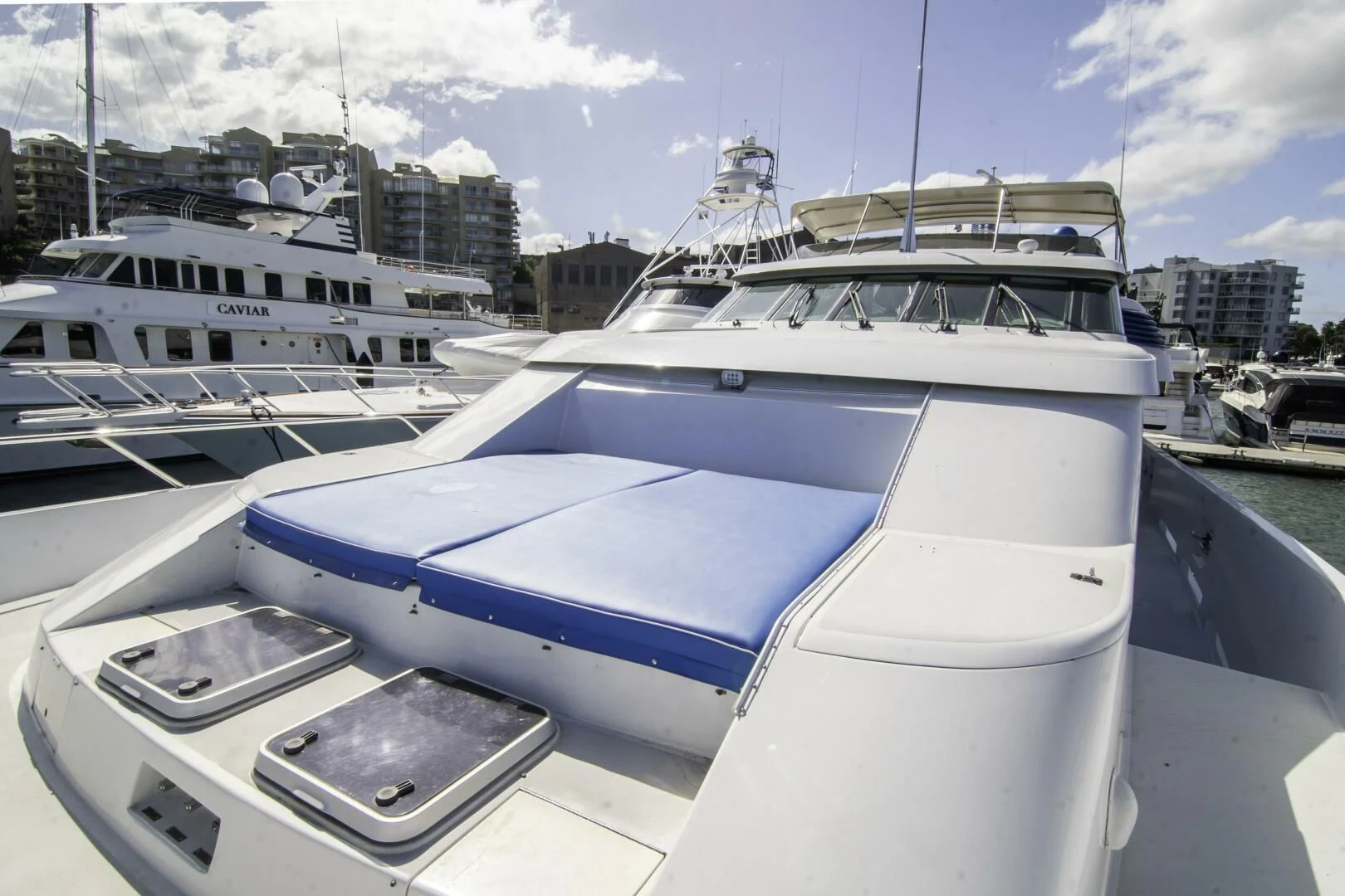 a group of boats in a harbor aboard LADY AUDREY Yacht for Sale