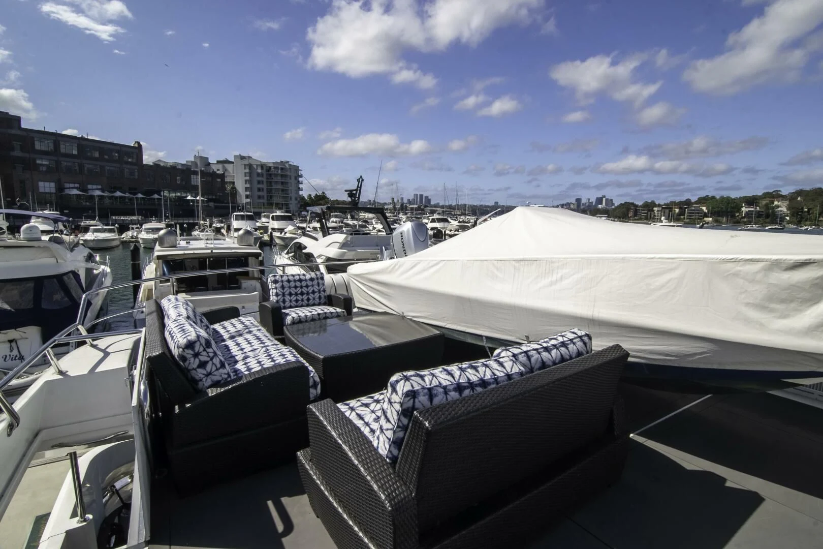 a group of boats on a dock aboard LADY AUDREY Yacht for Sale