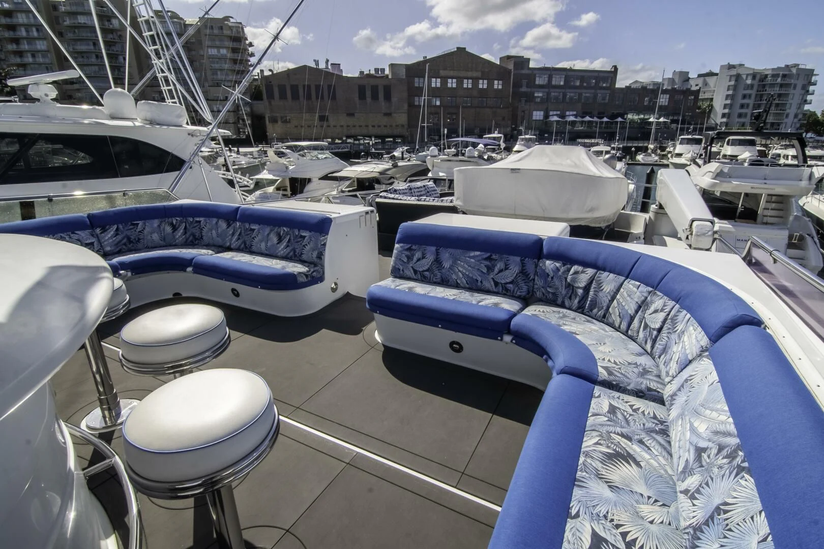 a group of boats in a harbor aboard LADY AUDREY Yacht for Sale