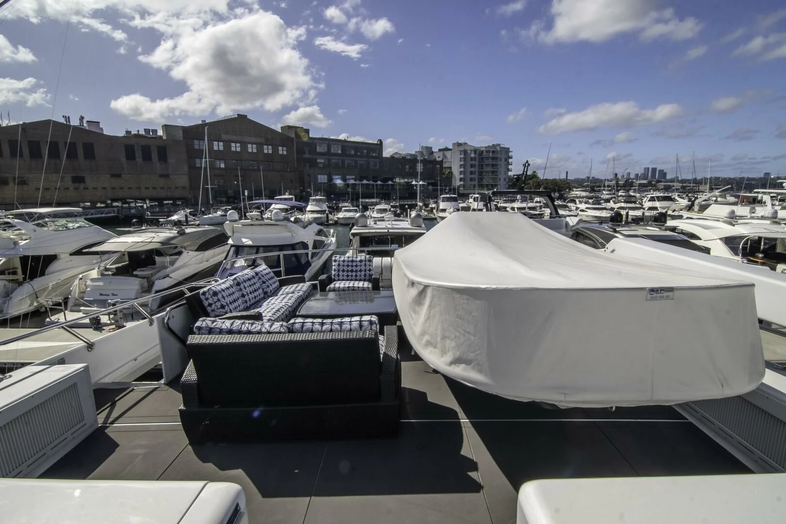 a group of boats are parked in a harbor aboard LADY AUDREY Yacht for Sale