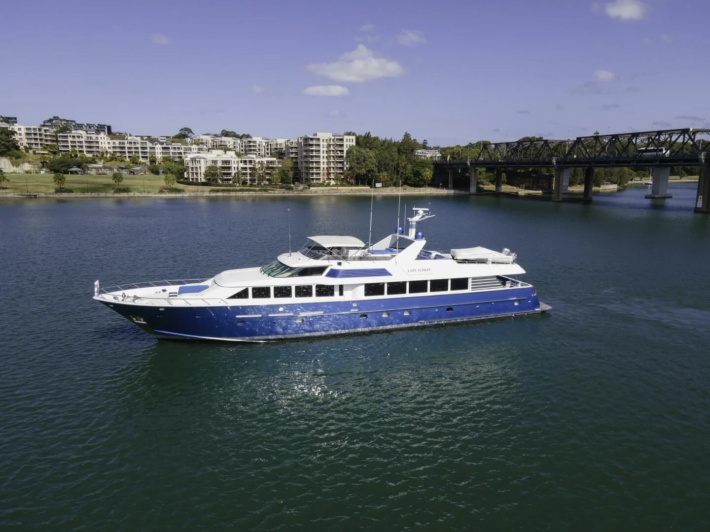 a boat in the water aboard LADY AUDREY Yacht for Sale