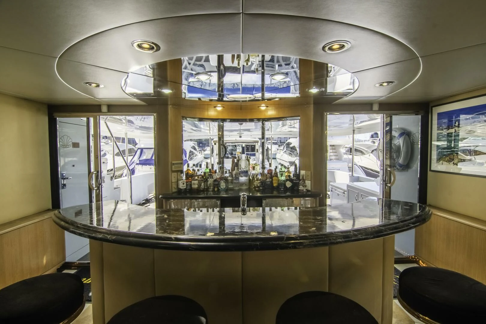 a large glass display case aboard LADY AUDREY Yacht for Sale